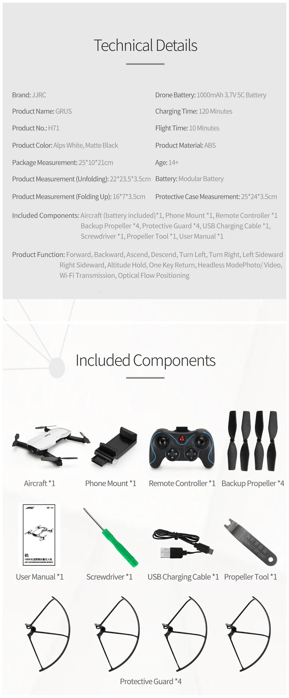 JJRC Grus H71 Gps 5g Wifi 1080p камера с автоматическим отслеживанием оптического потока складной Радиоуправляемый Дрон Квадрокоптер Rtf Vs Jjrc H37 DHD D5
