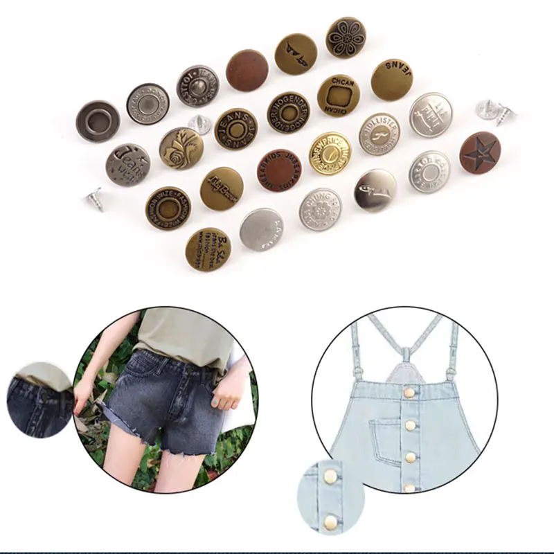 10 шт. металлические пуговицы для джинсов 27 стилей|Украшения тела| |