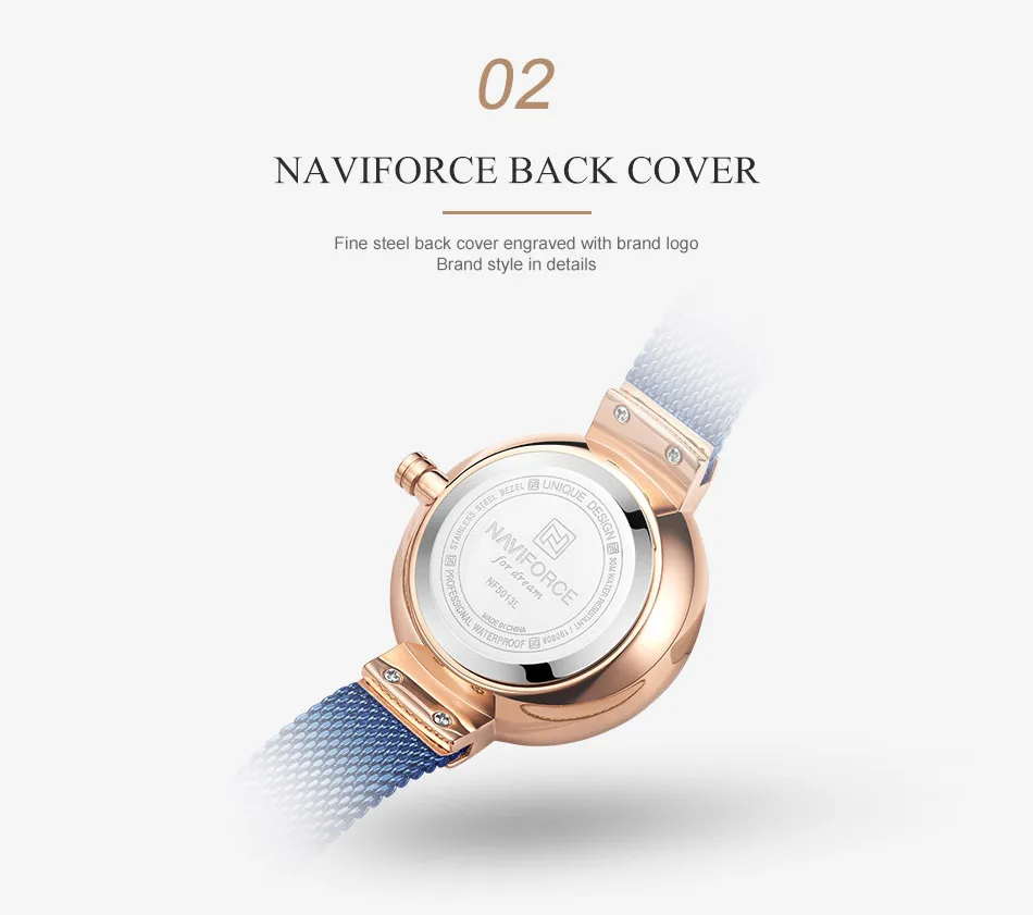 NAVIFORCE синие кожаные часы женские кварцевые часы женские высококачественные водонепроницаемые наручные часы подарок для жены Relogio Feminino