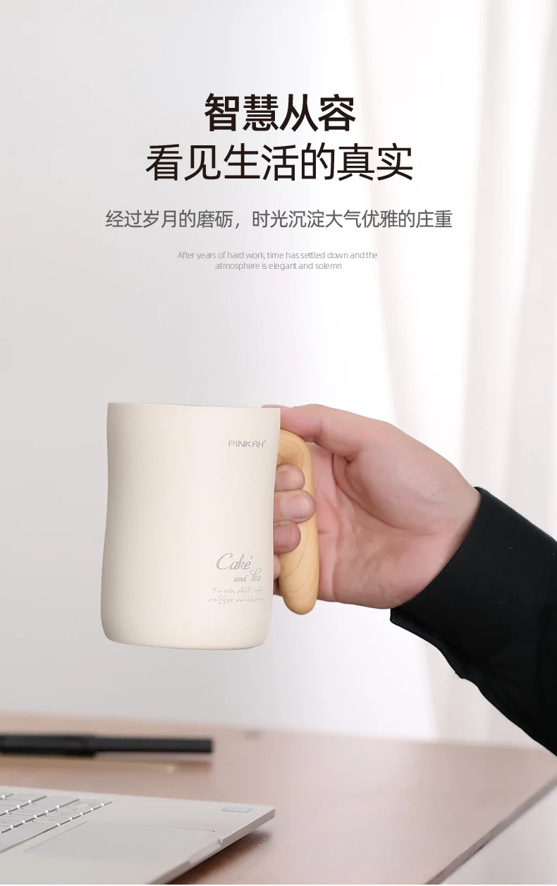 

Cute Warmer Thermos Bottle Coffee Handle Drink Stainless Steel Vacuum Bottle Coffee Termo Deportivo Thermal Travel Mug EA60BW