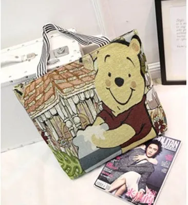 

New2021 Disney Mickey Mouse Bag Women's One-Shoulder Shoppingbags Handbag Foldable Stich Bag bolso playa tote bags for women