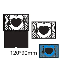new metal cutting dies rectangle couple heart stencils for diy scrapbooking paper cards craft making craft decoration 12090mm