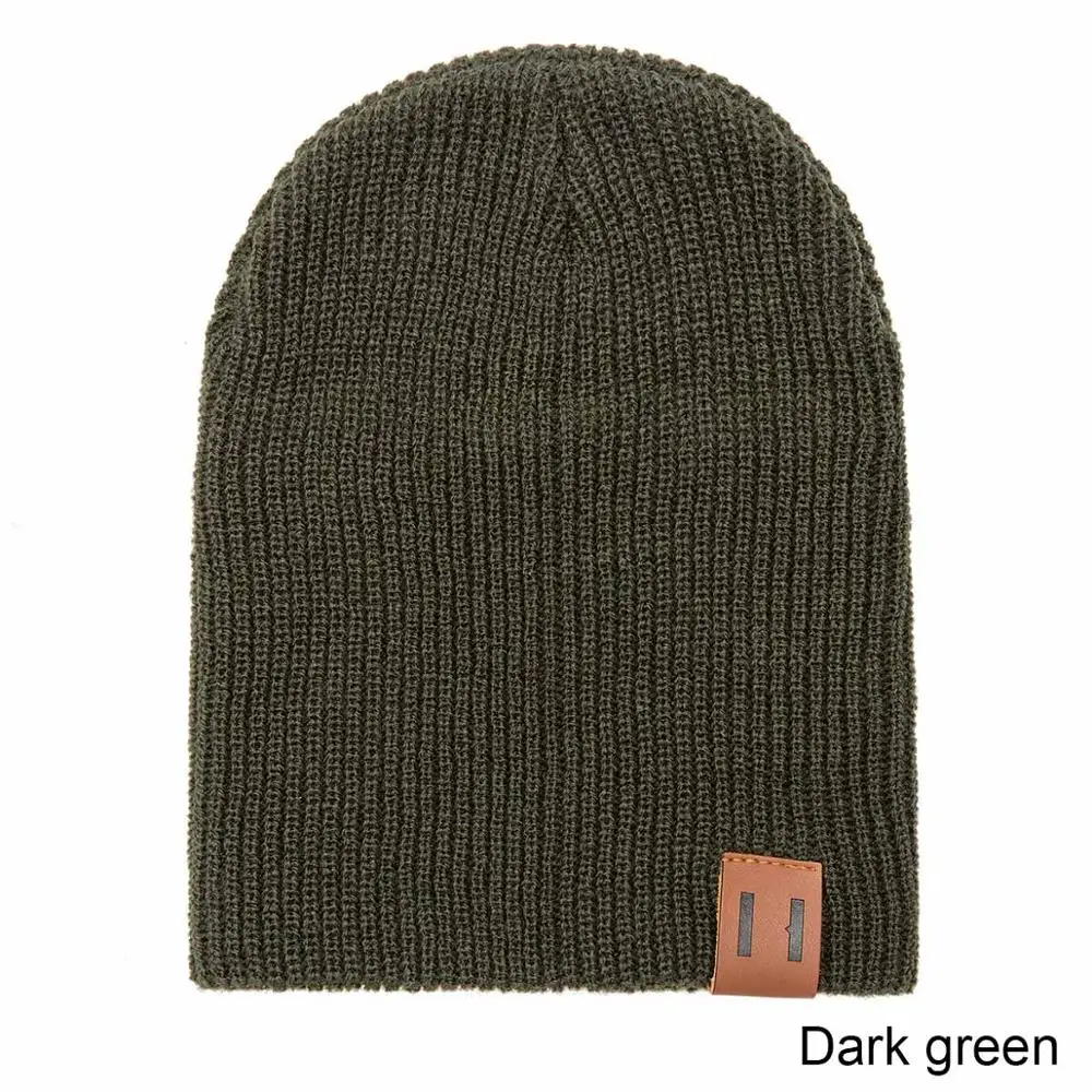 dark green 2 Модная осенне-зимняя шапка и шарф для женщин, детская шапка и шарф, одноцветная Шапка-бини, шапка и снуд для мальчиков и девочек - Цвет: dark green 2