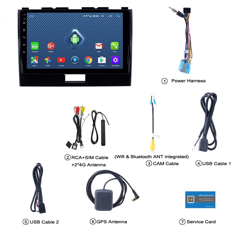 4G Lte Android 9 Inch System Multimedia Video Play Screen for SUZUKI WAGON 2010-2018 Car DVD GPS Navigation Radio Player Din | Автомобили