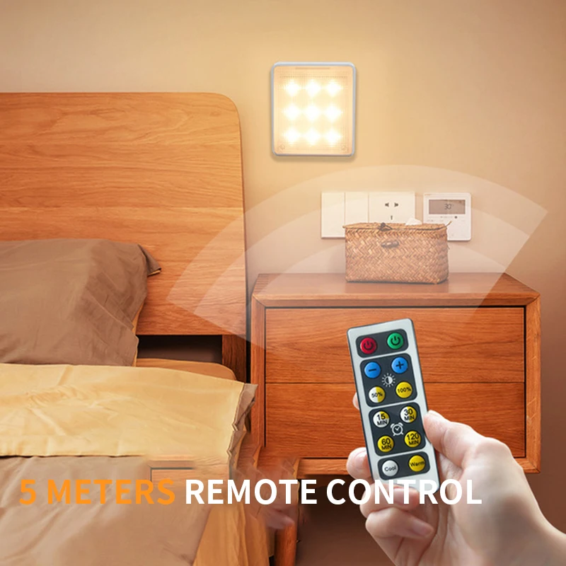 

LED Under Cabinet Light Indoor Tap Remote Dimmable Timing Battery Book Table Night Lamp for Corridor Stair Kitchen loft Lighting