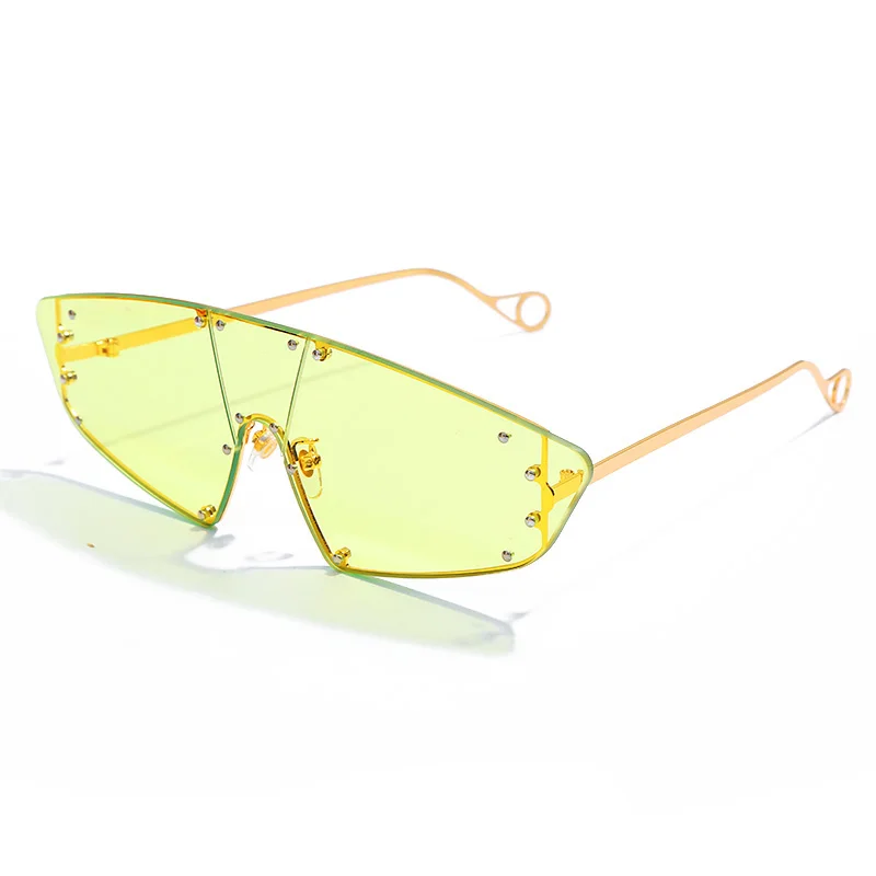 Модные солнцезащитные очки кошачий глаз Для женщин 2019 Роскошные цельнокроеные