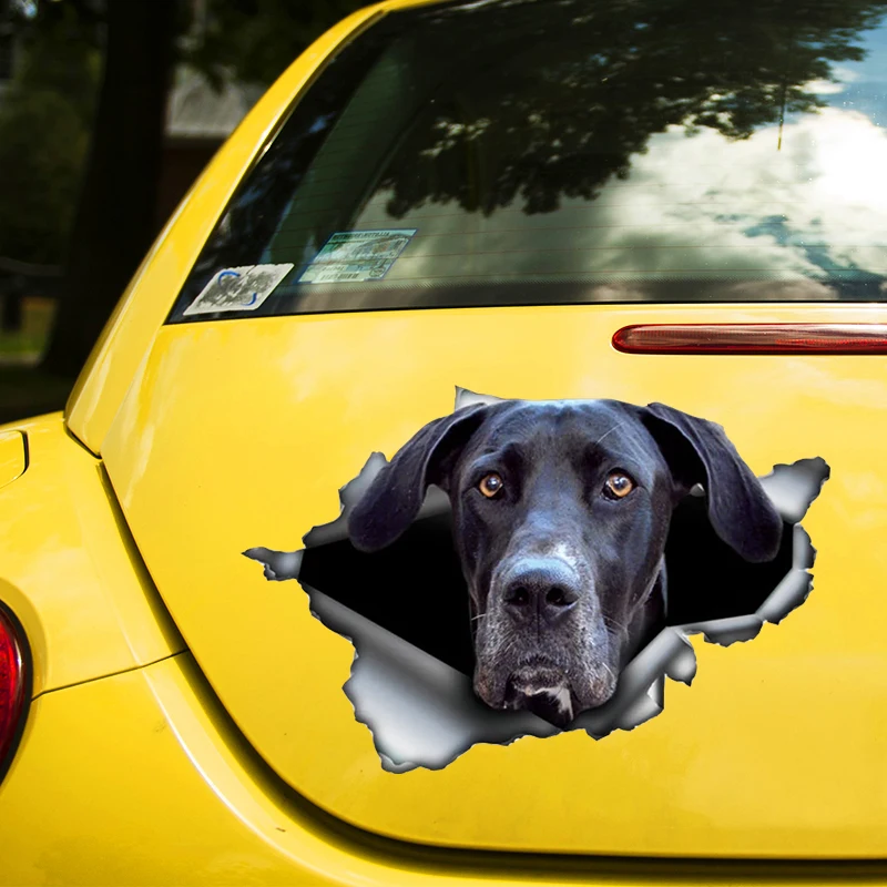 

Black Great Dane Dog Self-adhesive Decal Car Sticker Waterproof Auto Decors on Bumper Rear Window Laptop Choose Size #S60436