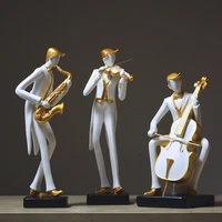 creative musical instrument violin piano cello band figurine%c2%a0art musician figures statue resin craft bar home decorations r4119