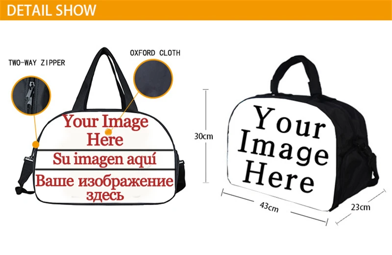 fantasy witch / black cat / fairy print travel bags multifunctional storage bag women handbag casual totes travel duffle bag