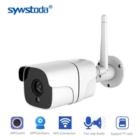 two way audio wifi ip cam outdoor wireless onvif night vision cctv bullet security camera tf card slot app camhi optional 5mp