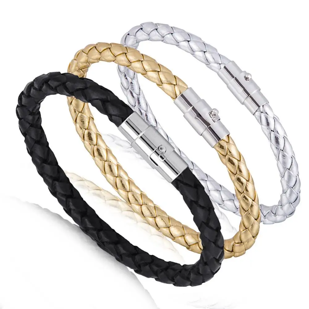 

80%HOTWomen Fashion Leather Rope Braided Buckle Bracelet Bangle Wrap Jewelry Gift