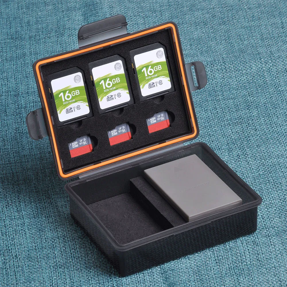 Черный Батарея хранения Чехол SD TF Коробка для карт памяти Nikon EN-EL14 Canon LP-E5 LP-E8 DMW-BLC12