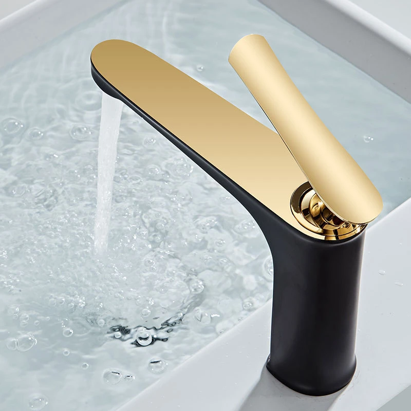 

Bathroom Basin Faucet Cold/Hot Mixer Basin Sink Tap Black Golden Brass Single Hole Bathroom Vanity Faucet Bathroom Sink Faucet