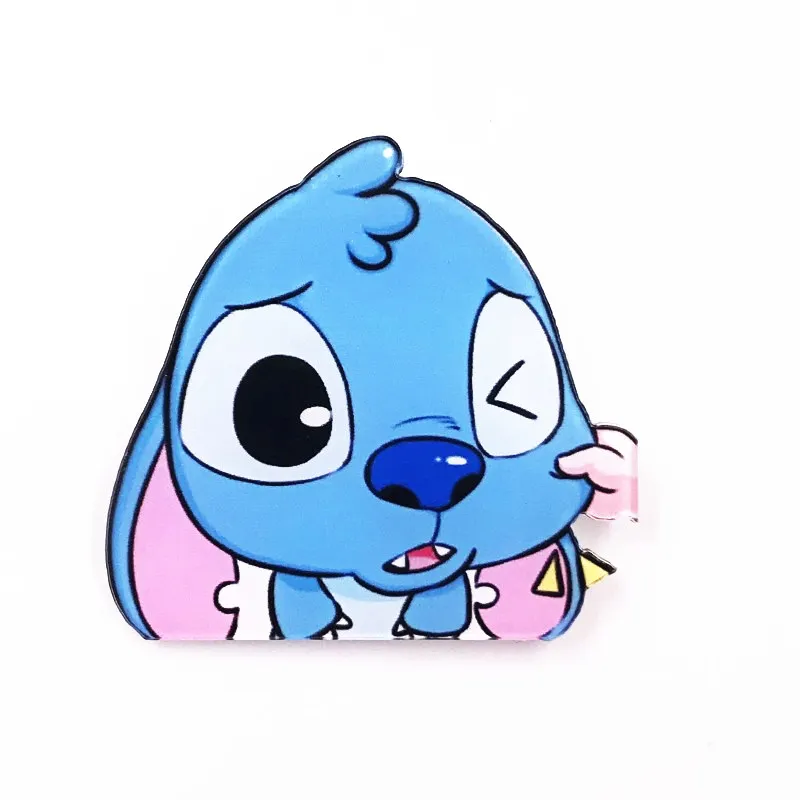 Кофе 1 шт. аниме Angry Lilo& Stitch Броши для женщин Акриловые нагрудные булавки джинсовые куртки воротник значки рюкзак со значком модный подарок - Цвет: Кофе