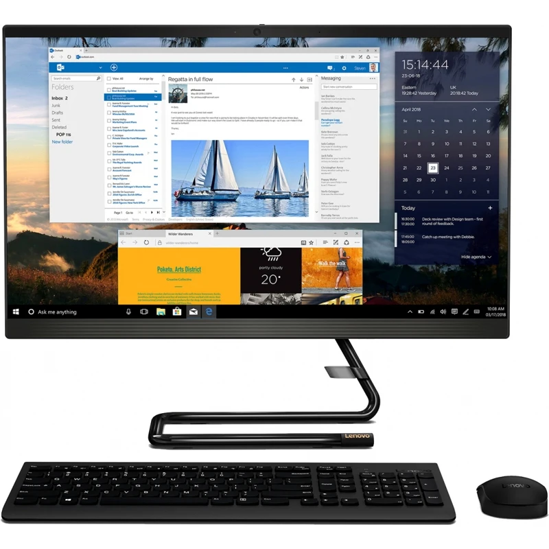 Моноблок Lenovo IdeaCentre A340 24IWL 23.8&quot WVA Intel Core i3 10110U 8Гб 1Тб HDD 128Гб SSD Radeon 530 DOS