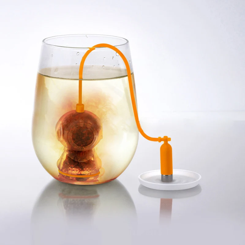 Tea Bag Food Grade Leaf Herbal Spice Filter 1 Pc Robot Shape Infuser Strainers Creative Loose Silicone Diffuser | Дом и сад