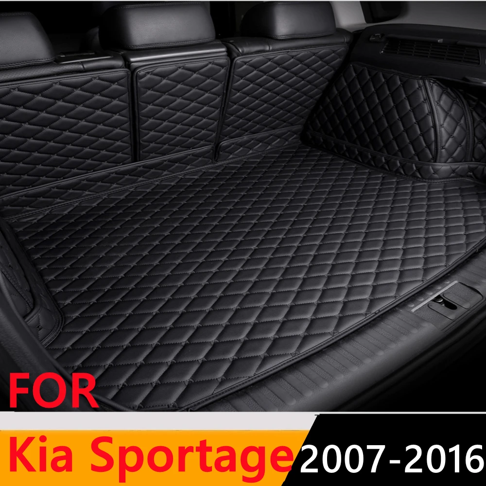 

Sinjayer Waterproof Highly Covered Car Trunk Mat Tail Boot Pad Carpet Cover High Side Cargo Liner For KIA Sportage 2007 08-2016