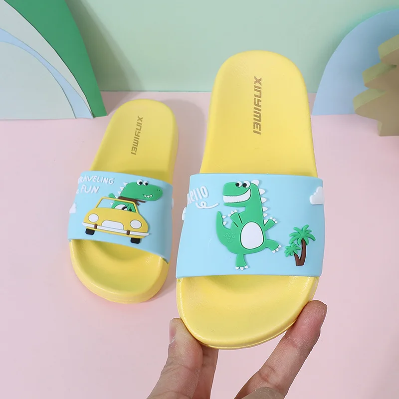 

Summer New Dinosaur Pattern Cartoon Children's Slippers Boy Cute Home Indoor Sandals Hot Sale Children's Shoes 1-10 Years Old