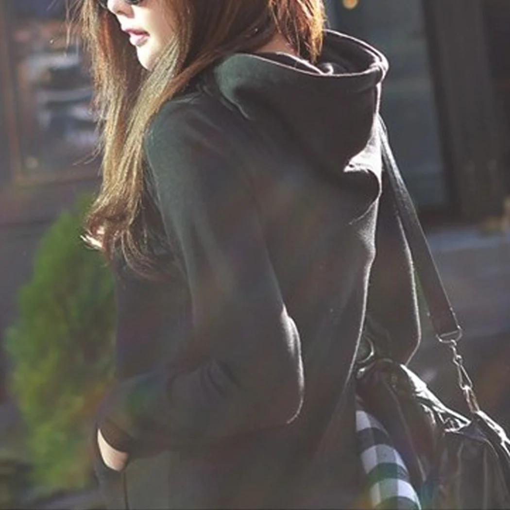 Зимнее платье с капюшоном и карманом новое корейское женское осенне зимнее