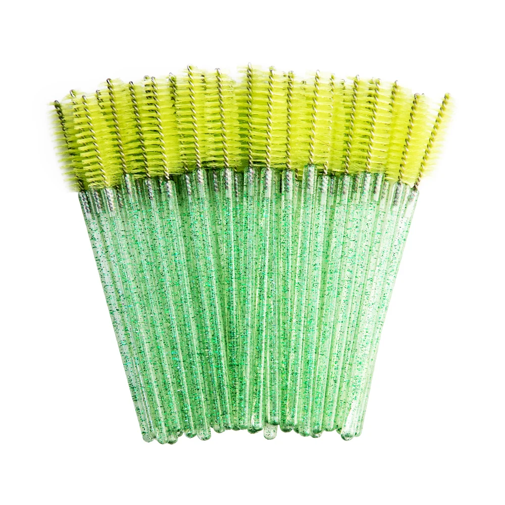 Crystal Green Zwellbe Хорошее качество одноразовые 25 шт./упак. ресниц макияж кисти Мини палочки с кисточкой для туши для наращивания ресниц инструмент - Цвет: Crystal Green