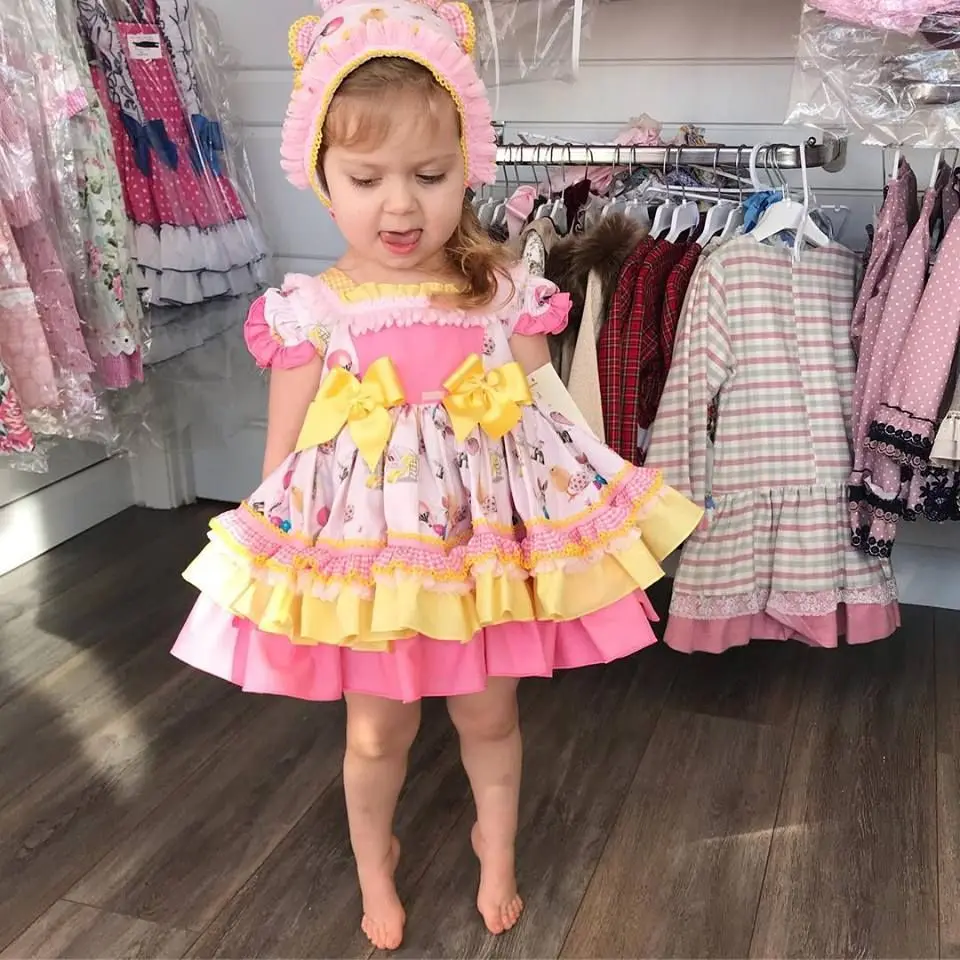 Summer 2020 Spain Kids Boutique Dress Baby Girl Frocks Infant Spanish Princess Ball Gown Birthday Wedding Party Outfit | Детская одежда