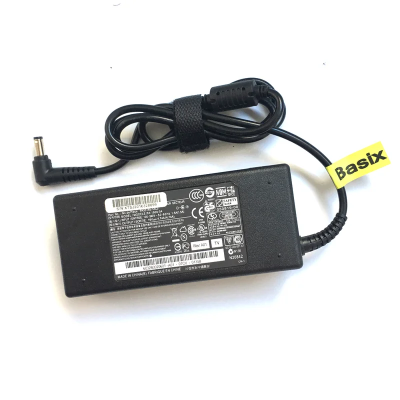 Basix 19V 4.74A 5 5*2 AC зарядное устройство источник питания для-Toshiba Satellite C840 C850 C850D C855 C855D