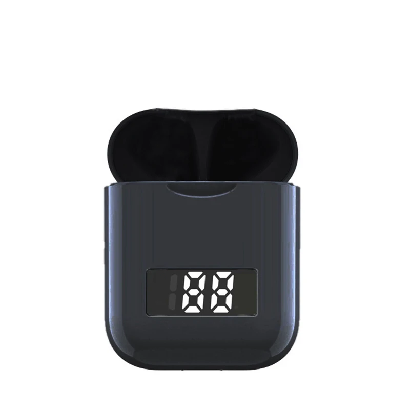 McGeSin i99 TWS беспроводные наушники Bluetooth наушники со светодиодным дисплеем гарнитура музыкальные вкладыши Поддержка беспроводной зарядки с микрофоном - Цвет: Черный