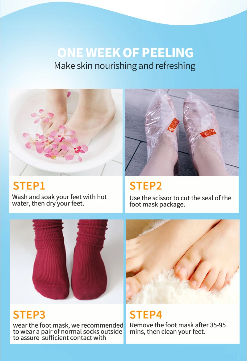 

10Pairs Exfoliating Foot Mask Feet Peeling Mask Spa Socks for Pedicure Smooth Dead Skin Remover Moisturizing Whitening Foot Mask