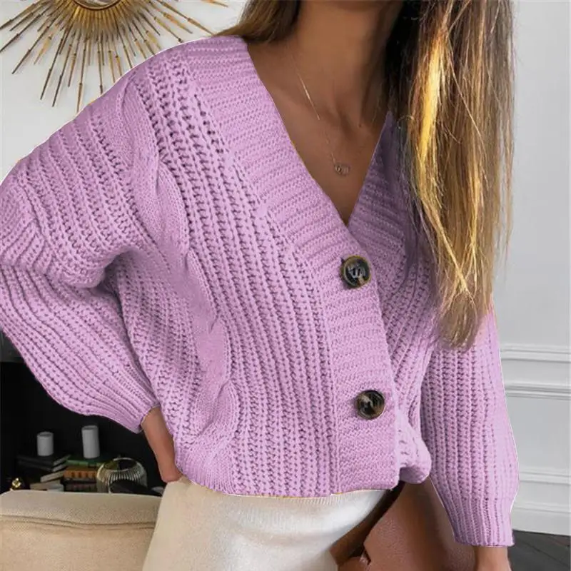 

Women Cardigan Knitted Sweater Autumn Winter Long Sleeve V Neck Jumper Cardigans Casual Streetwear Fashion Pull Femme Coat Style
