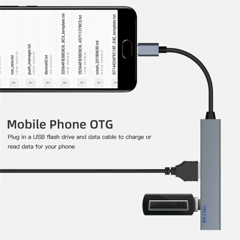 Высокоскоростной адаптер 4 в 1 с разъемом USB 3 0 Type-C HDMI RJ45 Ethernet Micro SDTF OTG | Электроника