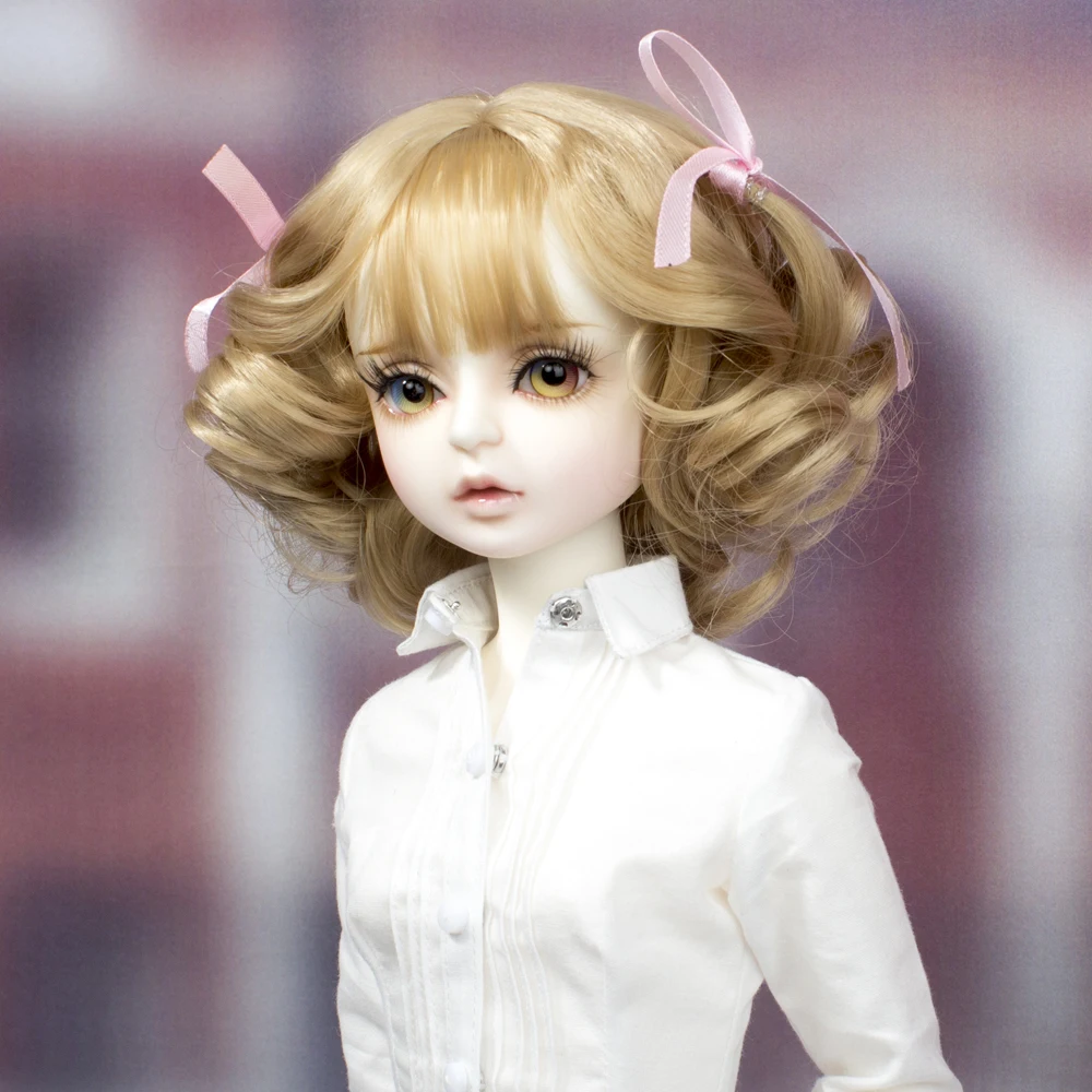 Aidolla кукольный парик, короткие кудрявые парики для 1/3 1/4, BJD куклы, цвет загара, парики на ура