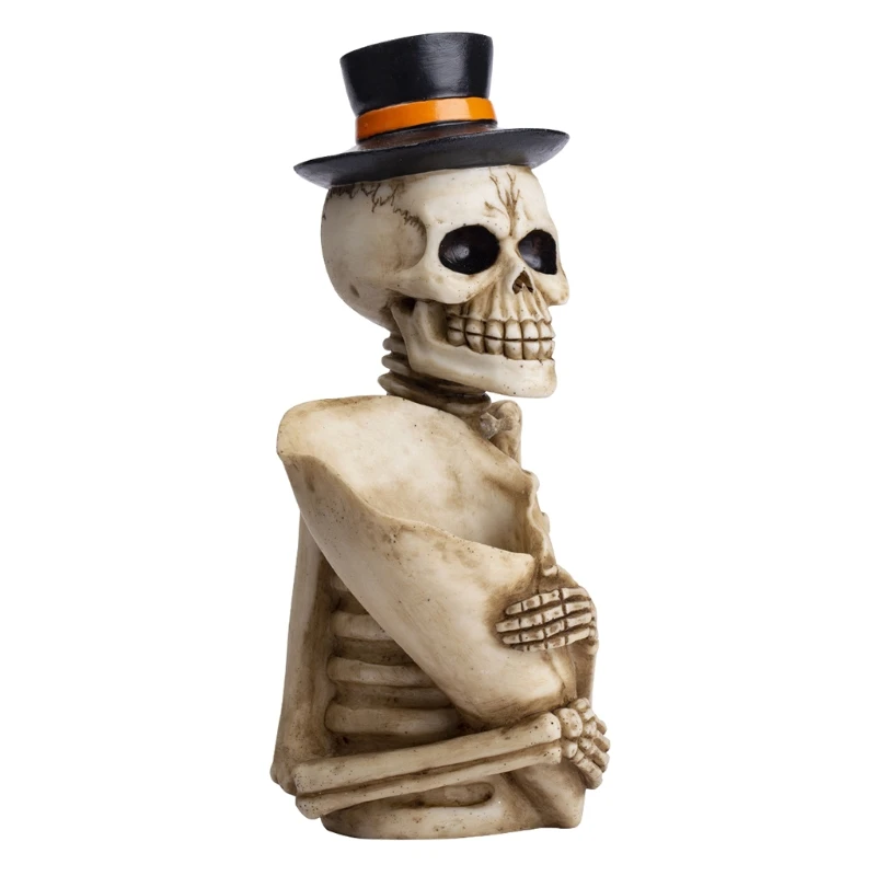 C5AD Skull Pen Holder Makeup Brush Key Resin Skeleton Desk Stationery Organizer Accessories for Home Office School | Дом и сад