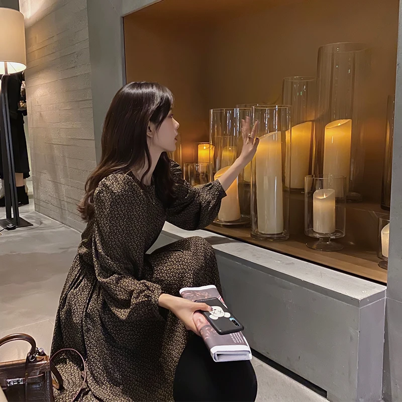 Женское винтажное платье с цветочным принтом MISHOW облегающее длинное круглым