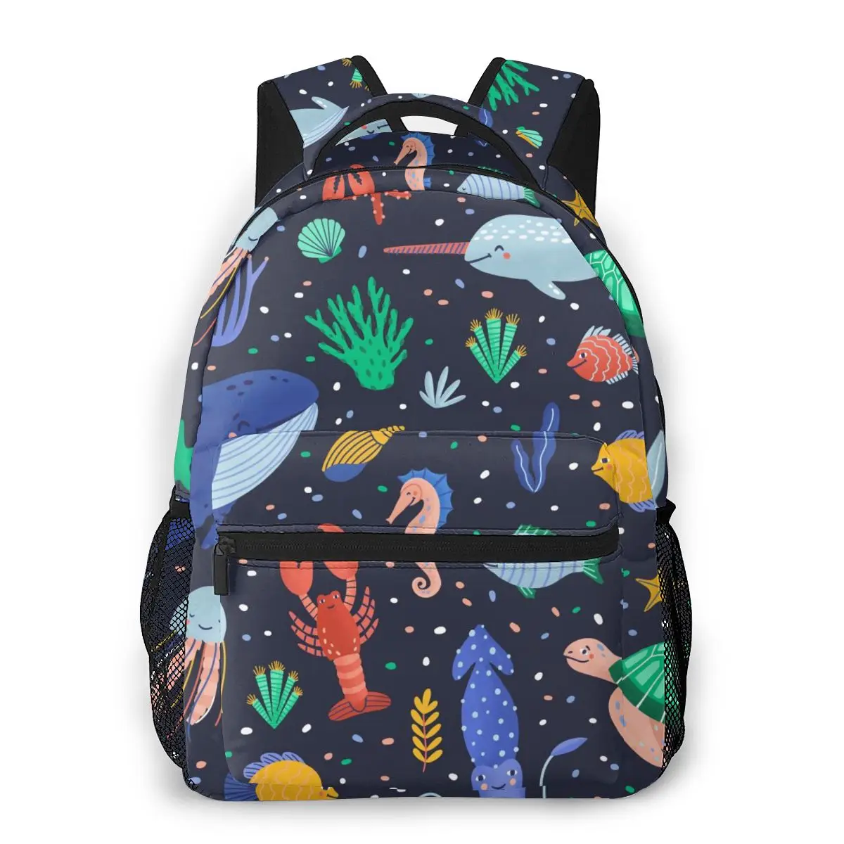 

Backpack Travel pack Happy Marine Animals Funny Underwater Sea Creatures backpack sports bag pack Outdoor Climbing backpack