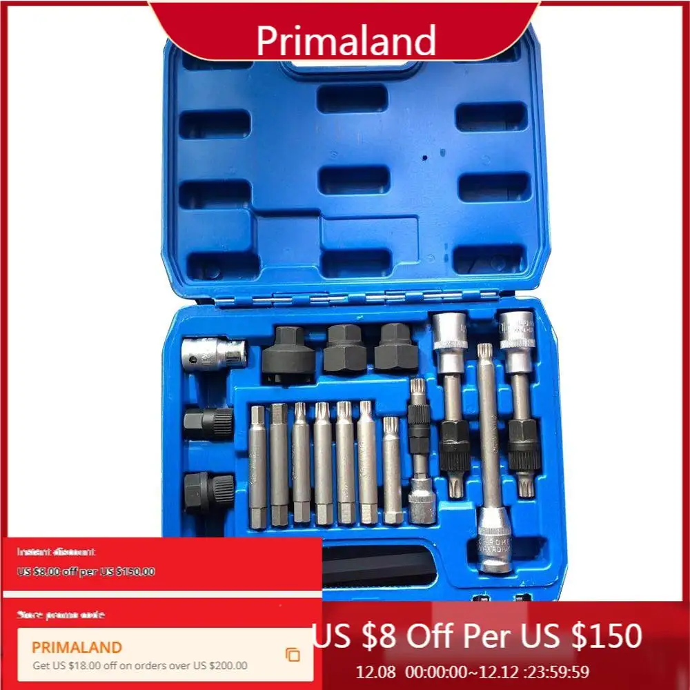 

18PCS ALTERNATOR PULLEY KIT hand-tool-set Tools for BMW kit tool box Hand tools Telescopic magnet Tools for auto repair to