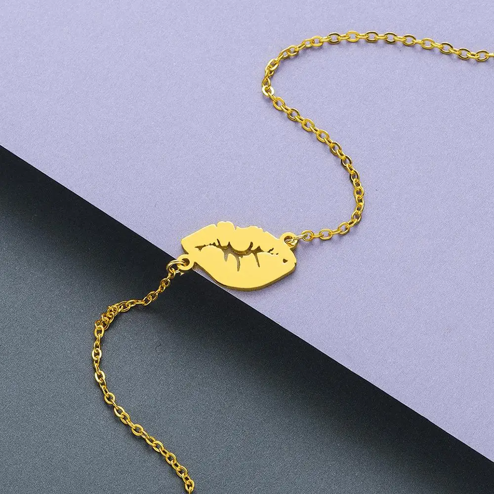 Kinitial 2019 ожерелье с кулоном в виде сексуальных губ ювелирная цепочка из