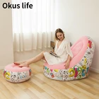 Новый надувной диван с граффити, комбинированный диван из ПВХ, складной откидной матрас, кресло для отдыха, надувной насос