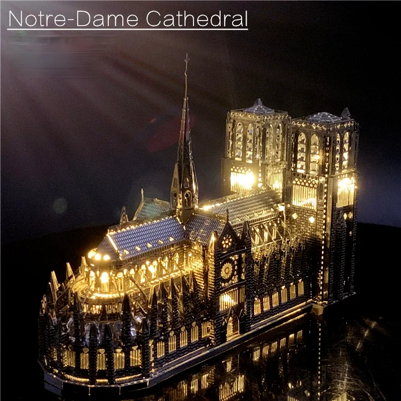 

3D Three-dimensional Metal Puzzle Notre Dame De Paris Model Adult Difficult Building Diy Hut Toy Adult Gift