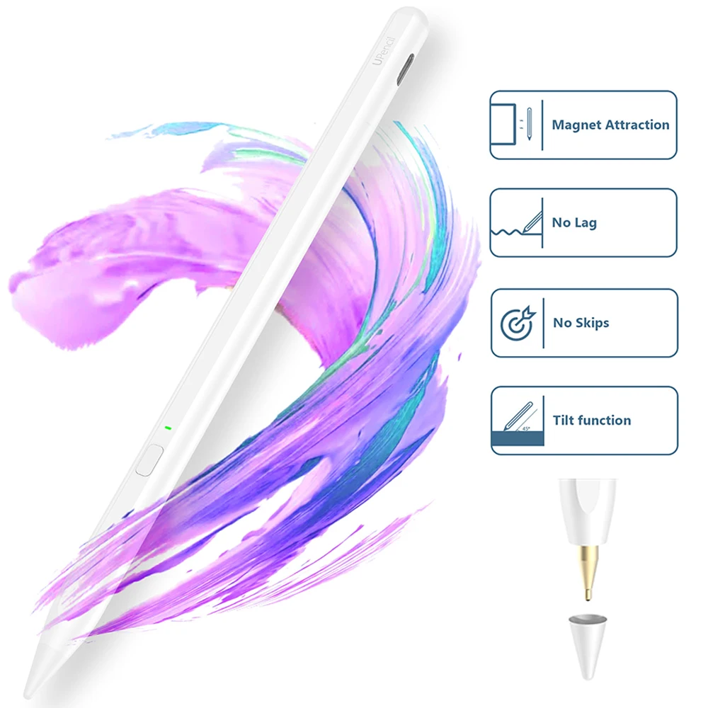 Uogic Smart Stylus Pen For Ipad Palm Rejection Tablet Touch pen For Apple Pencil 2 1 iPad Pro 11 12.9 2020 2018 2019 6th 7th