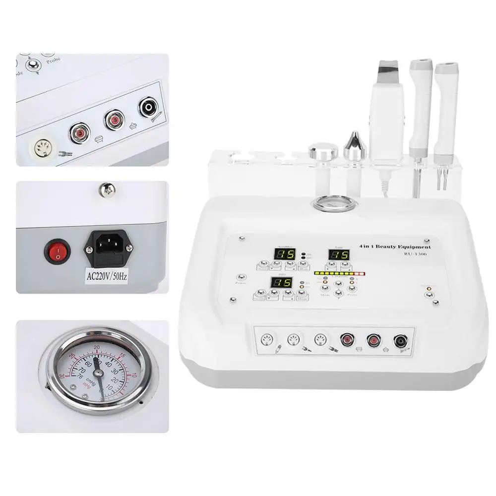 

Profession 4 IN 1 Ultrasound High Frequency Galvanic Beauty Facial Skin Spa Salon Microdermabrasion BIO Ultrasonic Skin Machine