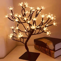 led lights desk lamp 243648 leds cherry blossom tree night light crystal flower light for bedroom bedside decorative lamp