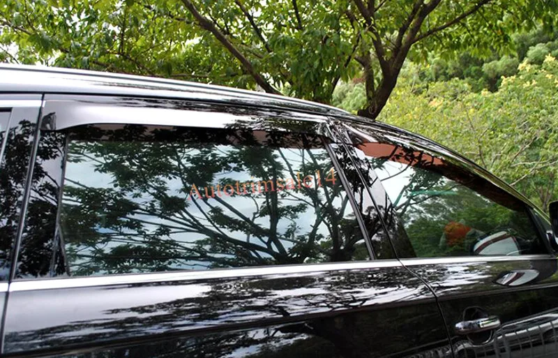 

For Audi Q7 2016 2017 Car Accessories Exterior Sticker Plastic Door Window Up Rain Guard Panel Cover Trims