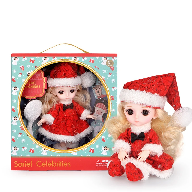 

1/12 13 Moveable Jointed 16cm Doll Lovely Bjd Doll With Pretty Braids Christmas Costume Clothes Dress Up Dolls Toy For Girl Gift