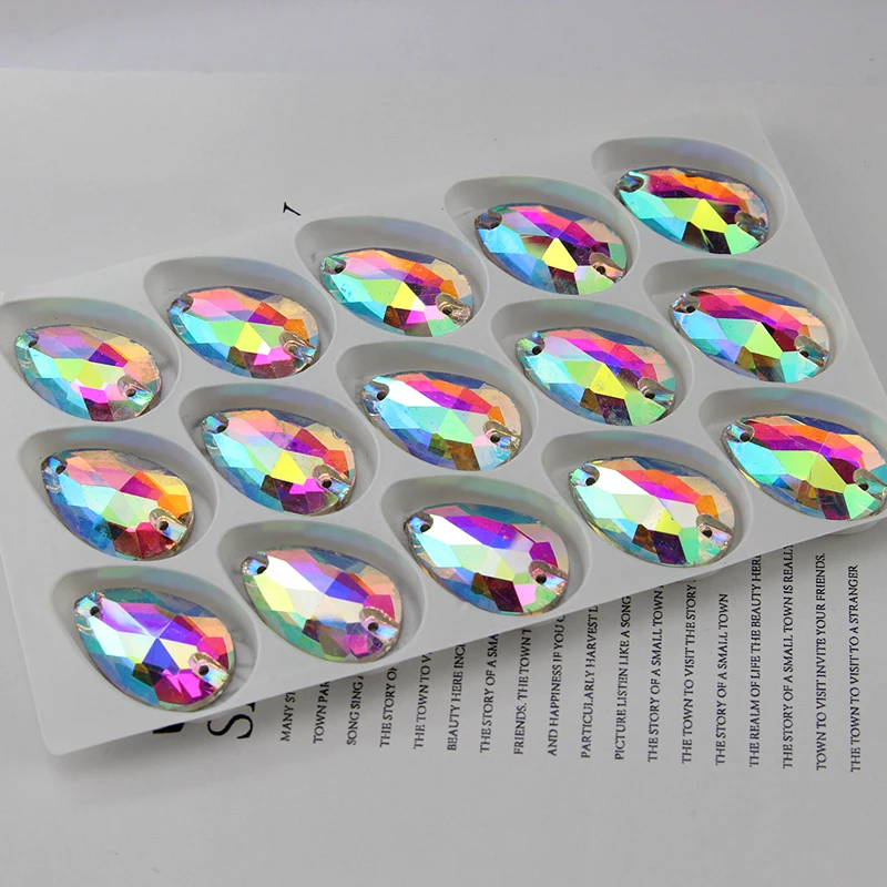 Стеклянное стекло для свадебного платья всех размеров Пришивание в виде груши