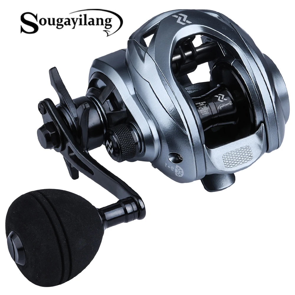 

Катушка для заброса приманки Sougayilang, 9 + 1BB, высокая скорость, 8,0: 1, с алюминиевой шпулей, центробежные тормоза, мощная ручка, рыболовная катушк...