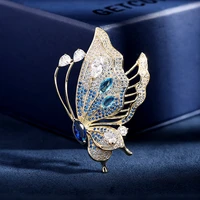 trendy butterfly brooch female aaa zircon hollow out wing corsage jacket suit pin for women accessories clothing luxury jewelry