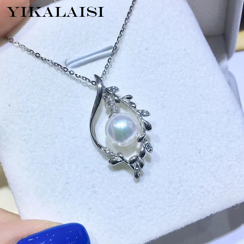 

YIKALAISI 925 Sterling Silver Jewelry 2020 Fine Natural round Pearl jewelry 6-7mm Pearl Pendants For Women wholesale