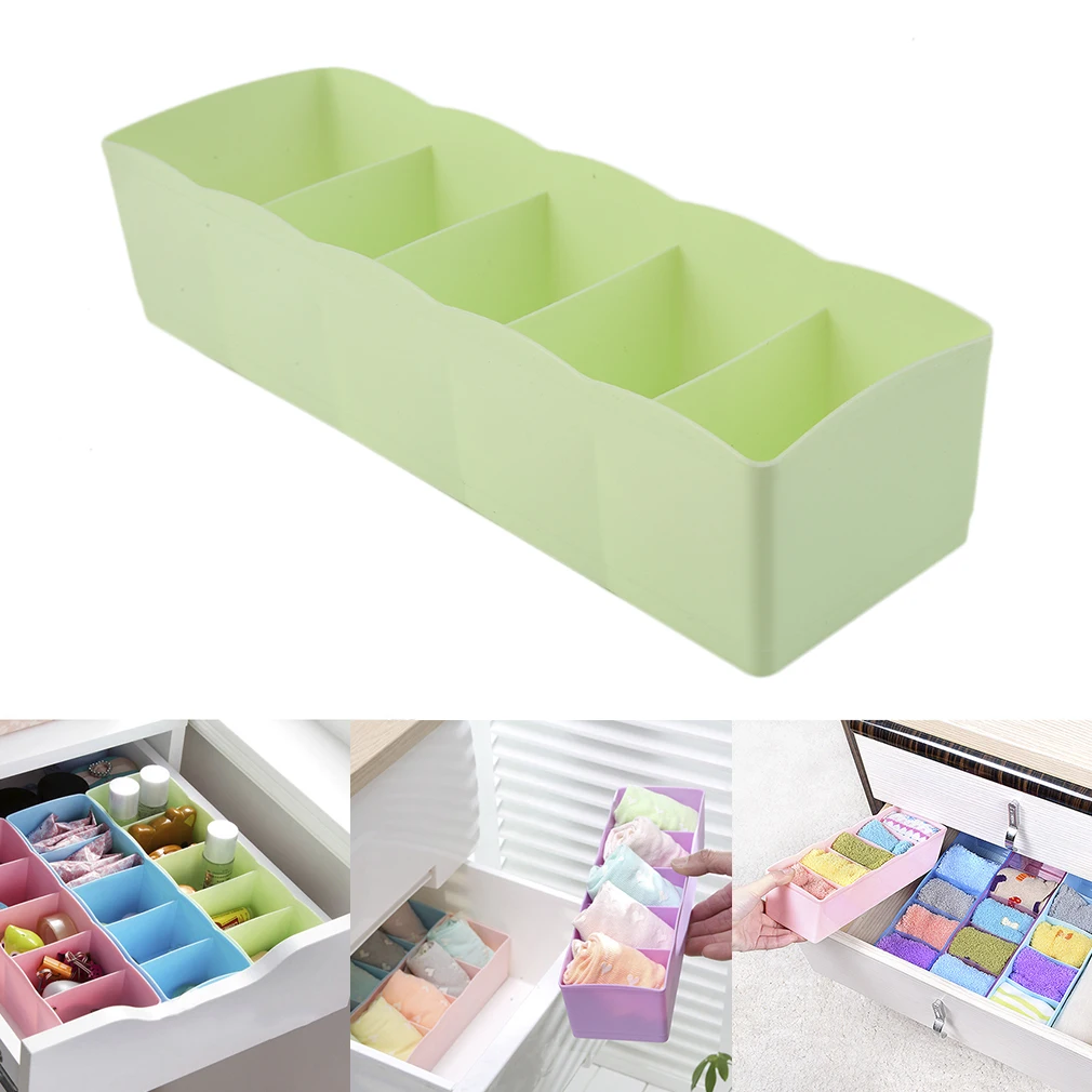5 ячеек пластиковая коробка для хранения нижнего белья носков крошечных вещей