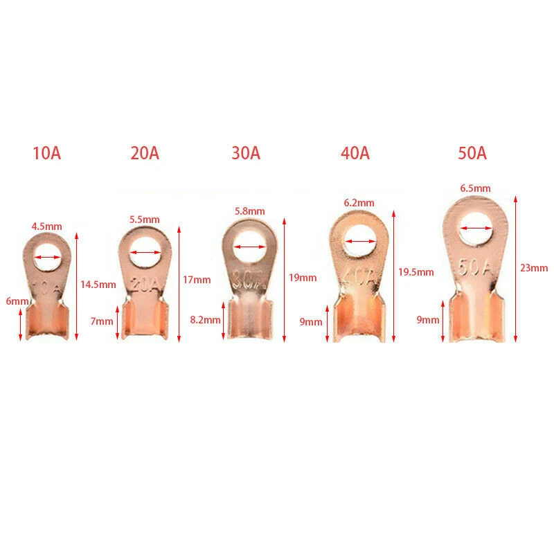 70 шт./компл. клеммы для медных трубок кольцевой наконечник разъем аккумулятора