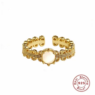 

Original Classic High End White Jade Fine 925 Sterling Silver Jewelry Rings Resizable Ring for Women Charm Pop Accessories